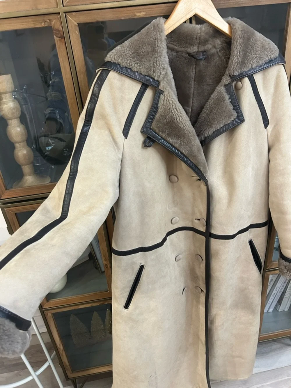 Vintage Genuine Leather Sheepskin Long Coat - Picture 6 of 16